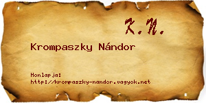 Krompaszky Nándor névjegykártya