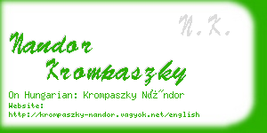 nandor krompaszky business card